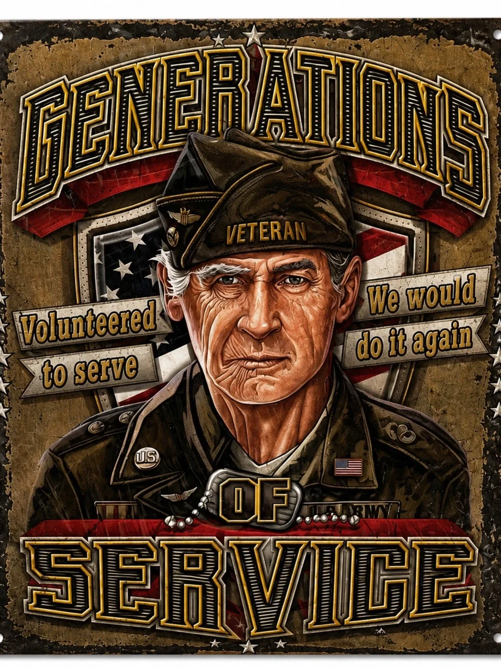 NEW Generations Of Service Metal Sign